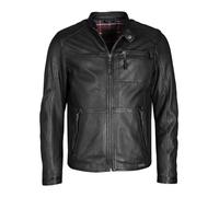 Lederjacke MUSTANG "31020238", Herren, Gr. XXL, schwarz, Obermaterial: 100% Leder, Lamm / Innenfutter oben: 60% Baumwolle, 40% Polyester / Innenfutter unten: 100% Baumwolle / Füllung: 100% Polyester /