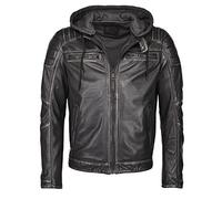Lederjacke MUSTANG "31021306", Herren, Gr. M, schwarz, Obermaterial: 100% Lammleder; Innenfutter: 60% Baumwolle, 40% Polyester; Taschenfutter: 100% Baumwolle; Ärmelfutter: 100% Polyester; Kapuze: 55% 