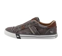 Slip-On Sneaker MUSTANG SHOES "Calogero", Herren, Gr. 42, dunkelgrau, Baumwolle, Schuhe, Slipper, Freizeitschuh, Halbschuh mit Kontrastnähten (13393706-42) dunkelgrau