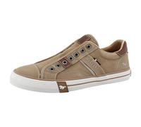 MUSTANG Slip-On Sneaker Calogero Herren Baumwolle Kontrastnähte Taupe Größe 43