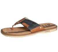 MUSTANG Herren Pantolette Zehentrenner Ziernähte Zehensteg 4152-708, Größe:45 EU, Farbe:Blau