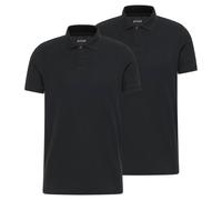 MUSTANG Herren Poloshirt 2er Pack - Palco, Knit Piqué, Bio-Baumwolle, einfarbig Schwarz 3XL