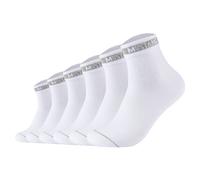 Mustang Herren Quartersocken, 6er Pack - Casual Organic Cotton Quarter, uni 39-42 Weiß