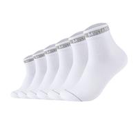 Mustang Herren Quartersocken, 6er Pack - Casual Organic Cotton Quarter, uni Weiß 39-42