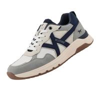Sneaker MUSTANG SHOES "Giacinto", Herren, Gr. 45, grau, weiß, natur, Lederimitat, Textil, Schuhe Sneaker, Freizeitschuh, Halbschuh, Schnürschuh im modischen Kontrast-Look (84513440-45) grau, weiß, nat