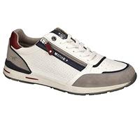 MUSTANG Herren Sneaker Halbschuh Schnürschuh Zipper und Schnürung 4154-316, Größe:45 EU, Farbe:Weiß