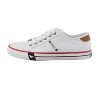 MUSTANG SHOES Sneaker Calogero Herren Größe 44 Weiß Baumwolle Schnürschuh Kontrastnähte