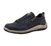 Sneaker MUSTANG SHOES "Benedetto", Herren, Gr. 42, blau (navy), Lederimitat, Basic, Schuhe, Schnürschuh, Halbschuh mit Reißverschluss (63686021-42) navy