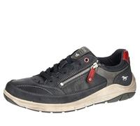 MUSTANG Herren Sneaker mit Reißverschluss und Schnürung Freizeitschuh 4160-305, Größe:44 EU, Farbe:Blau