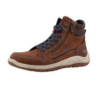 Schnürboots MUSTANG SHOES "Benedetto", Herren, Gr. 44, braun (cognac), Lederimitat, Basic, Schuhe Schnürboots, High Top Sneaker, Schnürboots mit Reißverschluss (74482431-44) cognac