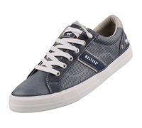 Slip-On Sneaker MUSTANG SHOES, Herren, Gr. 42, weiß (graublau, weiß), Lederimitat, sportlich, Schuhe, mit stylischem Seitenstreifen, Freizeitschuh, Halbschuh, Schnürschuh (48050804-42) graublau, weiß