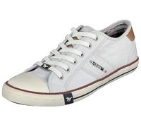 MUSTANG Herren Sneaker Schnürschuhe Canvas 4058-310, Größe:44 EU, Farbe:Weiß