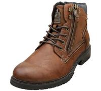 Schnürboots MUSTANG SHOES "Marcas", Herren, Gr. 45, braun, Lederimitat, used, Basic, Schuhe, Business Stiefel, Boots mit Textilfutter (35714148-45) braun