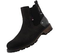 Chelseaboots MUSTANG SHOES "Marian", Herren, Gr. 45, dunkelgrau, Elastischer Einsatz, Lederimitat, Schuhe, Stiefelette, Boots mit Warmfutter (40761730-45) dunkelgrau