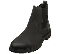 Chelseaboots MUSTANG SHOES "Marian", Herren, Gr. 46, dunkelgrau, Elastischer Einsatz, Lederimitat, Schuhe, Stiefelette, Boots mit Warmfutter (40761730-46) dunkelgrau