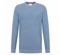 MUSTANG Herren Strickpullover - Elliot, Flat Knit, Baumwolle, Rundhals, einfarbig Mittelblau / M M Blau