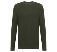 MUSTANG Herren Strickpullover - Elliot, Flat Knit, Baumwolle, Rundhals, einfarbig Olivgrün / 3XL XXXL Grün