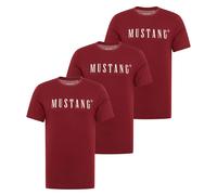 MUSTANG Herren T-Shirt 3er Pack - Austin, Big Logo, Bio-Baumwolle, Single Jersey 3XL Rot
