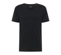 Mustang T-Shirt aus Baumwolle Amado V-Neck in Schwarz L Slim Fit