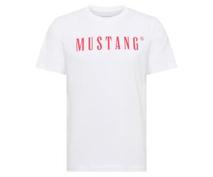 MUSTANG Herren T-Shirt - Austin, Big Logo, Bio-Baumwolle, Single Jersey Reinweiß / XL XL Weiß