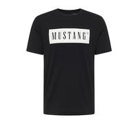 MUSTANG Herren T-Shirt Austin - Regular Fit S-3XL Weiss Schwarz Gün Baumwolle, Größe:S, Farbe:Black 4142