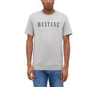 MUSTANG Herren T-Shirt Austin - Regular Fit S-3XL Weiss Schwarz Gün Beige Rot Grau Baumwolle, Größe:L, Farbe:Mid Grey Mélange 4140