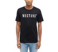 MUSTANG T-Shirt Herren Regular Fit Kurzarm Rundhals Baumwolle schwarz, XL