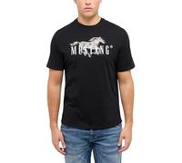 Mustang T-Shirt Austin mit Frontprint in Schwarz 3XL Regular Fit