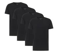 MUSTANG Herren T-Shirts, 4er Pack - Allen, Bio-Baumwolle, Single Jersey, Rundhals Schwarz M