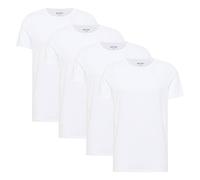 MUSTANG Herren T-Shirts, 4er Pack - Allen, Bio-Baumwolle, Single Jersey, Rundhals Weiß L