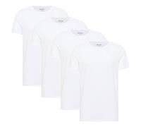 MUSTANG Herren T-Shirts, 4er Pack - Allen, Bio-Baumwolle, Single Jersey, Rundhals XL Weiß