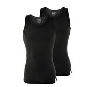 MUSTANG Herren Unterhemd, 2er Pack - Tanktop, Doppelripp, True Denim S Schwarz
