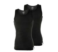 MUSTANG Herren Unterhemd 2er Pack, Tanktop, Doppelripp, True Denim, S-XXL / Farbe: Schwarz Größe: XXL (Gr. XX-Large)