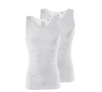 MUSTANG Herren Unterhemd, Vorteilspack, Tanktop, Doppelripp, True Denim, S-XXL Weiß S 2er Pack (1x2P)