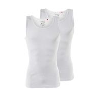 MUSTANG Herren Unterhemd, 2er Pack - Tanktop, Doppelripp, True Denim XL Weiß