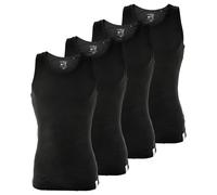 MUSTANG Herren Unterhemd 4er Pack, Tanktop, Doppelripp, True Denim, S-XXL Schwarz / XXL (Gr. XX-Large) XXL Schwarz
