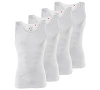 MUSTANG Herren Unterhemd 4er Pack, Tanktop, Doppelripp, True Denim, S-XXL Weiß / XL (Gr. X-Large) XL Weiß