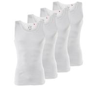 MUSTANG Herren Unterhemd 4er Pack, Tanktop, Doppelripp, True Denim, S-XXL Weiß XXL (Gr. XX-Large)