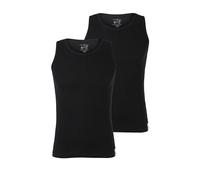 MUSTANG Herren Unterhemd Top Style – 2er Pack, Tanktop Doppelripp, True Denim, Schwarz M