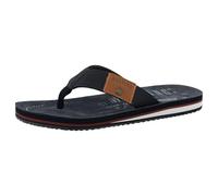 MUSTANG Herren Zehentrenner Pantolette mit Lederdecksohle 26M0221001, Größe:45 EU, Farbe:Blau