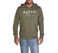 MUSTANG Hoodie Herren Bennet Regular Fit Kapuzenpullover Pullover Print 100% Baumwolle, Größe:S, Farbe:Dusty Olive (1016080-6357)