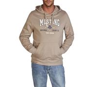 MUSTANG Hoodie Herren Bennet Regular Fit Kapuzenpullover Pullover Print 100% Baumwolle, Größe:XXL, Farbe:Moon Rock (1016077-3134)