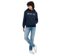 MUSTANG Sweatshirt Style Margo Damen Dunkelblau Gr. S 100% Baumwolle Logo-Print Regular Fit