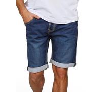 MUSTANG Jeans Shorts Herren Stretch Kurz Regular Fit Chicago Real X Kurze Hosen Sommer Denim Einfarbig Blau w34, Größe:W 34, Farbe:Dark Blue (982)