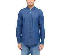 Langarmhemd MUSTANG "Style Cullman", Herren, Gr. L, US-Größen, blau 600, Twill, 100% Baumwolle, slim fit, Hemden (96688253-L) blau 600