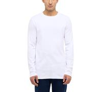 Mustang Langarmshirt Arlington in Weiß aus Bio Baumwolle XXL Slim Fit