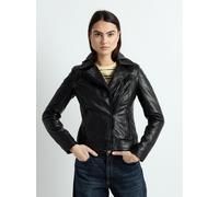 Lederjacke MUSTANG "31024851", Damen, Gr. M, schwarz, Oberstoff: 100% Lammnappaleder. Futter: 100% Baumwolle. Ärmelfutter: 100% Polyester. Taschenfutter: 100% Baumwolle. Wattierung: 100% Polyester. Ka