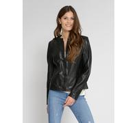 Mustang Damen Leicht taillierte Lederjacke schwarz M