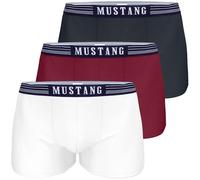 Boxer MUSTANG Gr. 4, 3 St., bunt (marine, weiß, rot) Herren Unterhosen Slips, Schlüpfer (88919012-4)