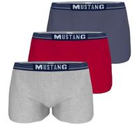 MUSTANG® MUSTANG Herren Retroshorts 3er Pack, Boxershorts, Pants, True Denim, mehrfarbig, 2XL (Gr. XX-Large) Blau/ Graumel./ Rot
